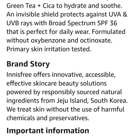 Innisfree 36 SPf sunscreen - Picture 7 of 7